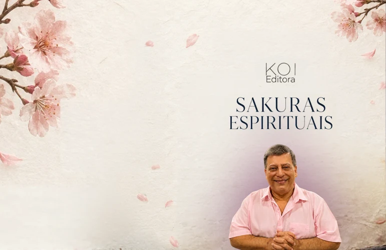 Arte do evento Sakuras Espirituais, da Editora KOI, com o Prof. Wagner Borges